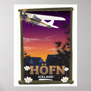 Höfn Island-Flugplakat Poster