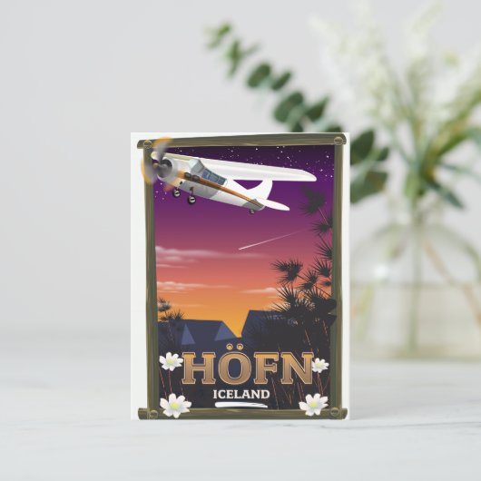 Höfn Island-Flugplakat Postkarte (Stehend Vorderseite)