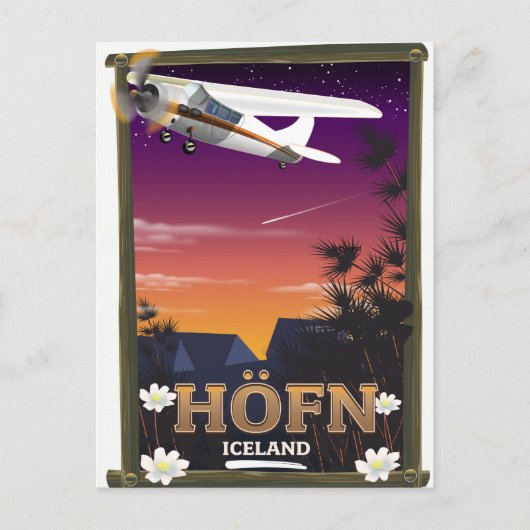Höfn Island-Flugplakat Postkarte (Vorderseite)