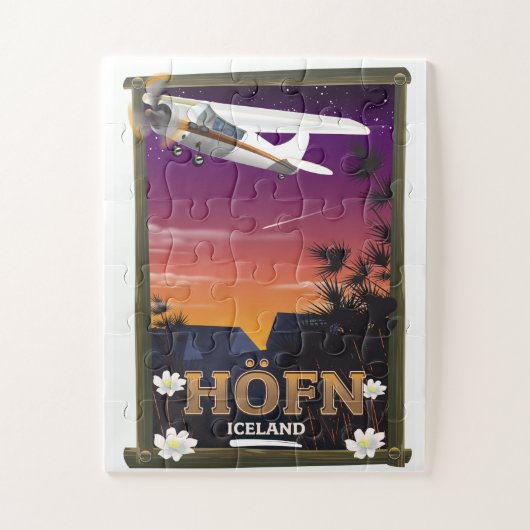 Höfn Island-Flugplakat Puzzle (Vertikal)