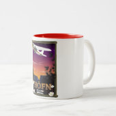 Höfn Island-Flugplakat Zweifarbige Tasse (VorderseiteRechts)