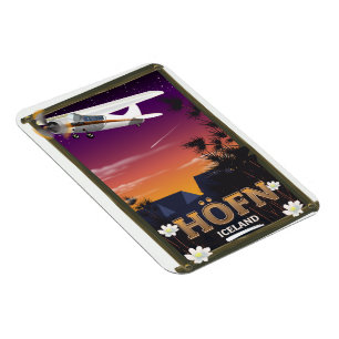 Höfn Island Flugposter Magnet