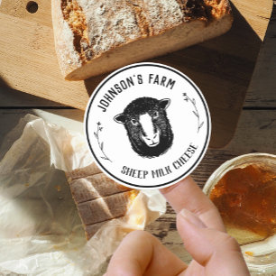 Hofname   Kranz   Schafmilchkäse   Jahrgang  Runder Aufkleber