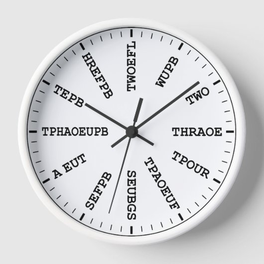 Hofreporter Steno Stenography Clock Uhr (Vorderseite)