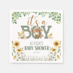 Hoftiere Baby Boy Baby-Party Serviette