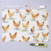 Hoftiere Hühner Muster Seidenpapier (Handwerk)