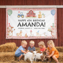 Hoftiere Kinder Geburtstag Vinyl Outdoor Banner