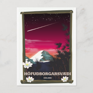 Höfuðborgarsvæði Island Reiseplakat Postkarte