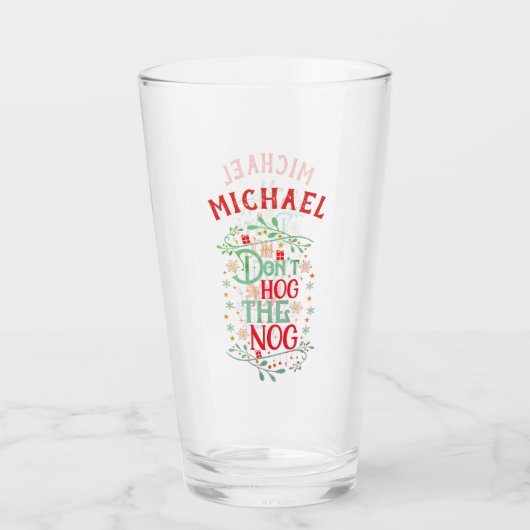 Hog den Krug nicht Personalisiert Glas (Rückseite)
