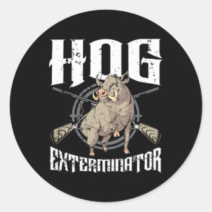 Hog Exterminator Wild Hog Boar Hunter Hog Jagd Runder Aufkleber