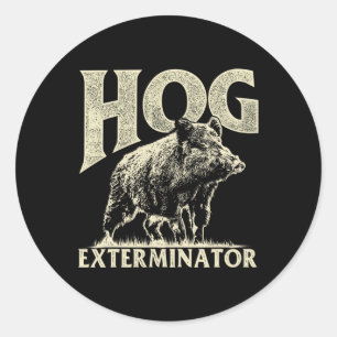 Hog Exterminator - Wildhüter für die Jagd auf Wild Runder Aufkleber