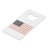HOG-Flagge - Orange. Geldbeutel Flaschenöffner (Vorderseite Schrägansicht)