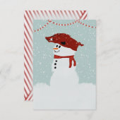Hog Hat Snowman Dankeskarte (Vorne/Hinten)