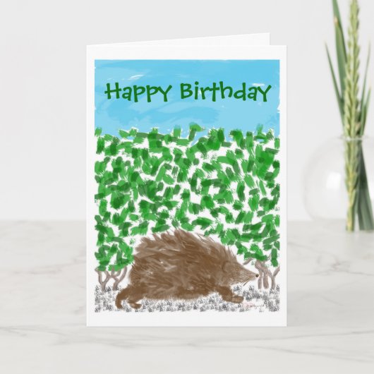 Hog in der Hedge Birthday Card Karte (Vorderseite)