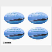 Hog Island Light Custom Book Plate Ovaler Aufkleber (Blatt)