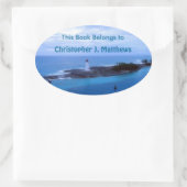 Hog Island Light Custom Book Plate Ovaler Aufkleber (Tasche)