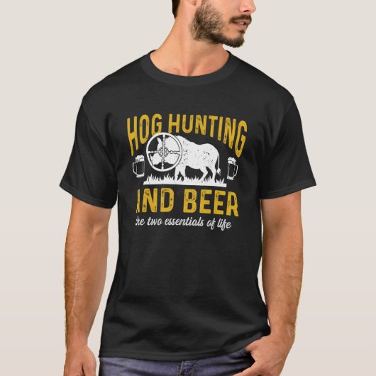 Hog Jagd Vater Jäger und Bier die zwei Essentials T-Shirt (Vorderseite)