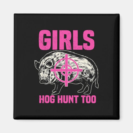 Hog Jagderboar Pig Hunter Huntsman Magnet (Vorne)
