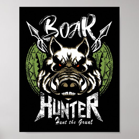 Hog Junting Fun Boar Hunter Gift Poster (Vorne)