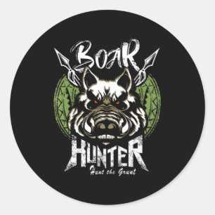 Hog Junting Fun Boar Hunter Gift Runder Aufkleber