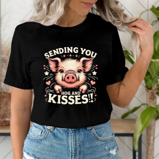 Hog und Kisses Valentines Adorable Pig T-Shirt