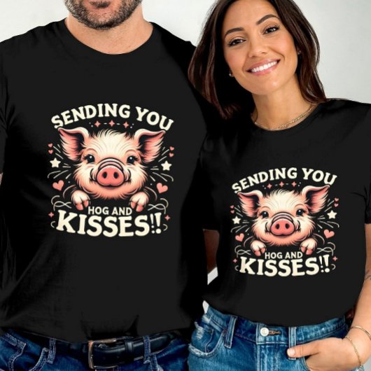 Hog und Kisses Valentines Adorable Pig T-Shirt