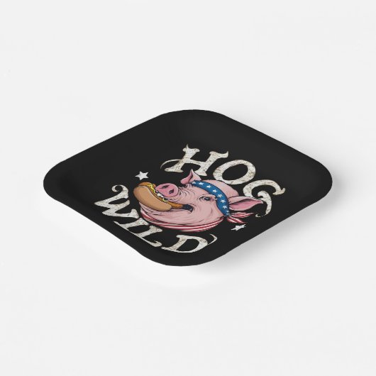 Hog Wild Pappteller (Gewinkelt)