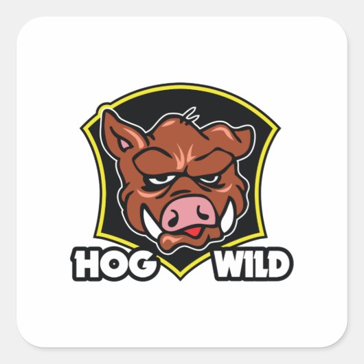 HOG WILD QUADRATISCHER AUFKLEBER (Vorderseite)