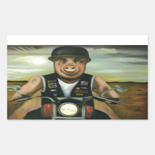 Hog Wild Rechteckiger Aufkleber