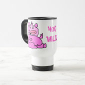 "HOG WILD" Rosa Cartoon Schweinefleisch Tasse (Vorderseite Links)