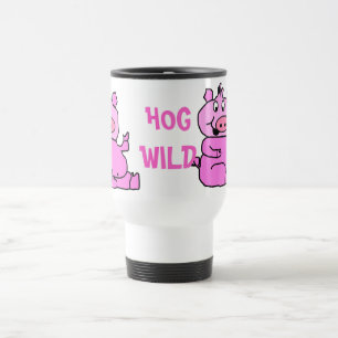 "HOG WILD" Rosa Cartoon Schweinefleisch Tasse
