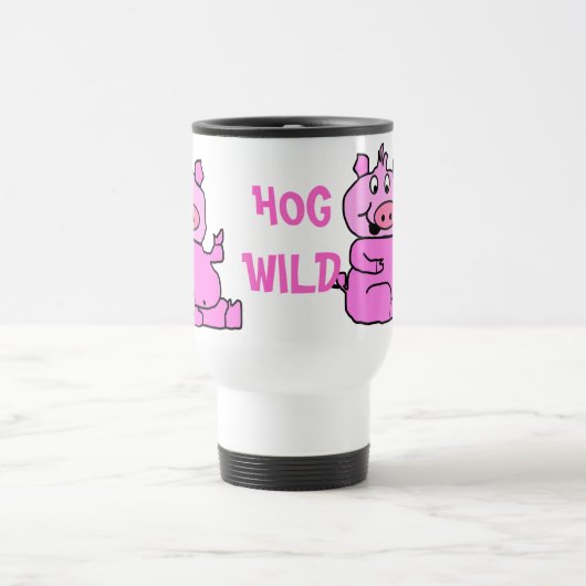 "HOG WILD" Rosa Cartoon Schweinefleisch Tasse (Mittel)