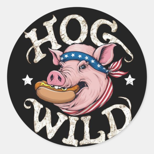 Hog Wild Runder Aufkleber (Vorderseite)