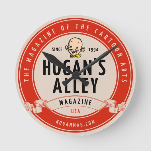 "Hogan's Alley" Vintage Logomauer-Uhr Runde Wanduhr (Vorderseite)