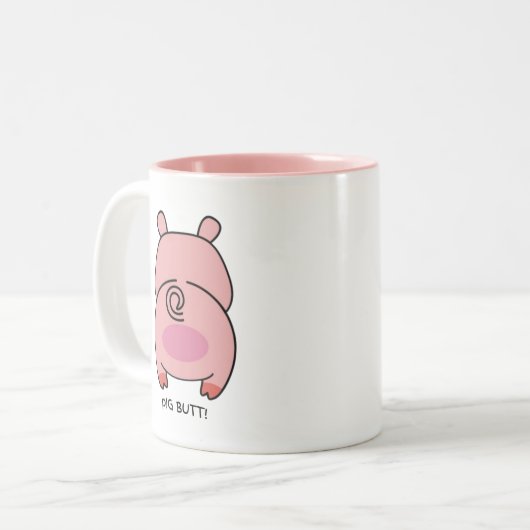 Hogging All the Coffee! 🐷 ☕ 😂 Zweifarbige Tasse (Vorderseite Links)
