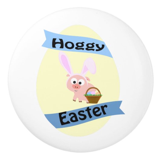 Hoggy Easter Pig Keramikknauf (Vorderseite)