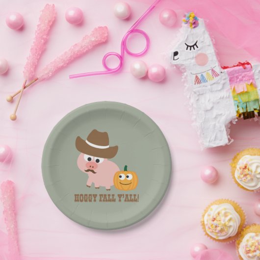 Hoggy Fall Y'all Pappteller (Party)