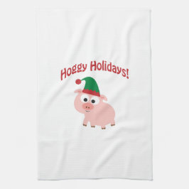 Hoggy Feiertage! Elf-Schwein Handtuch