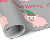 Hoggy Holidays! Elf Pig Geschenkpapier (Rolleneckpunkt)