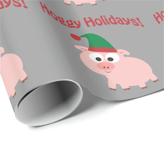 Hoggy Holidays! Elf Pig Geschenkpapier (Rolleneckpunkt)