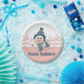 Hoggy Holidays! Niedliches Winterschwein Pappteller (Party)