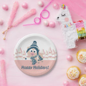 Hoggy Holidays! Niedliches Winterschwein Pappteller (Party)