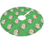 Hoggy Holidays! Santa Pig Polyester Weihnachtsbaumdecke (Schrägansicht)