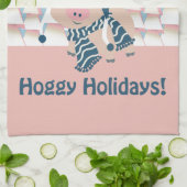 Hoggy Holidays! Winterschwein Küchentuch (Gefaltet)