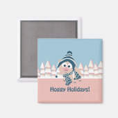 Hoggy Holidays! Winterschwein Magnet (Vorderseite/Rückseite)