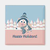 Hoggy Holidays! Winterschwein Magnet (Vorne)