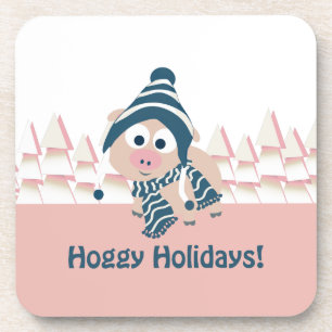 Hoggy Holidays! Winterszene Untersetzer
