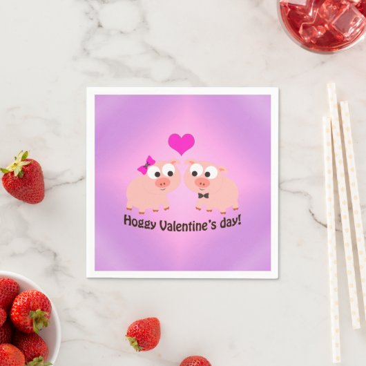 Hoggy Valentine's Day Pig Liebe Pun Serviette (Beispiel)