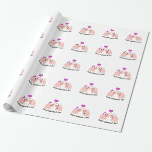 Hoggy Valentinstag Schweine Geschenkpapier