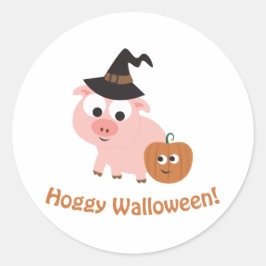 Hoggy Walloween! Runder Aufkleber